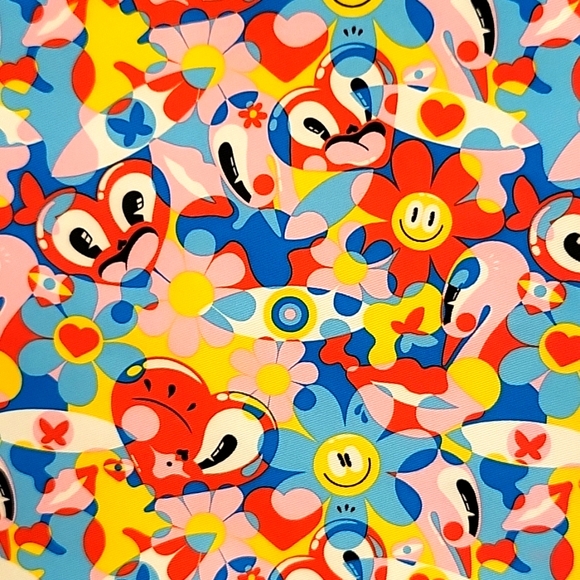 NWOT Estee Lauder Tote Bag, Whimsical Multicolor 17" x 15", Recycled Materials - Picture 2 of 8